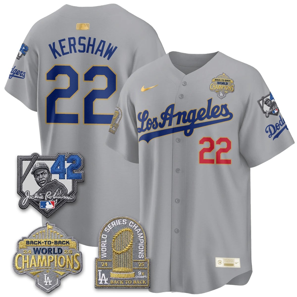 Los Angeles Dodgers 2026 New Era Gold Collection Vapor Limited Jersey - B2B Champs - All Stitched by Los Angeles Dodgers