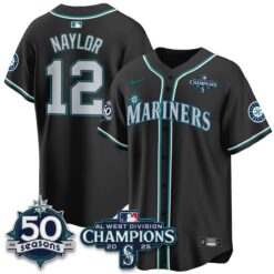 SEA 50th Anniversary Black Out Style Vapor Premier Limited Jersey - All Stitched by Seattle Mariners