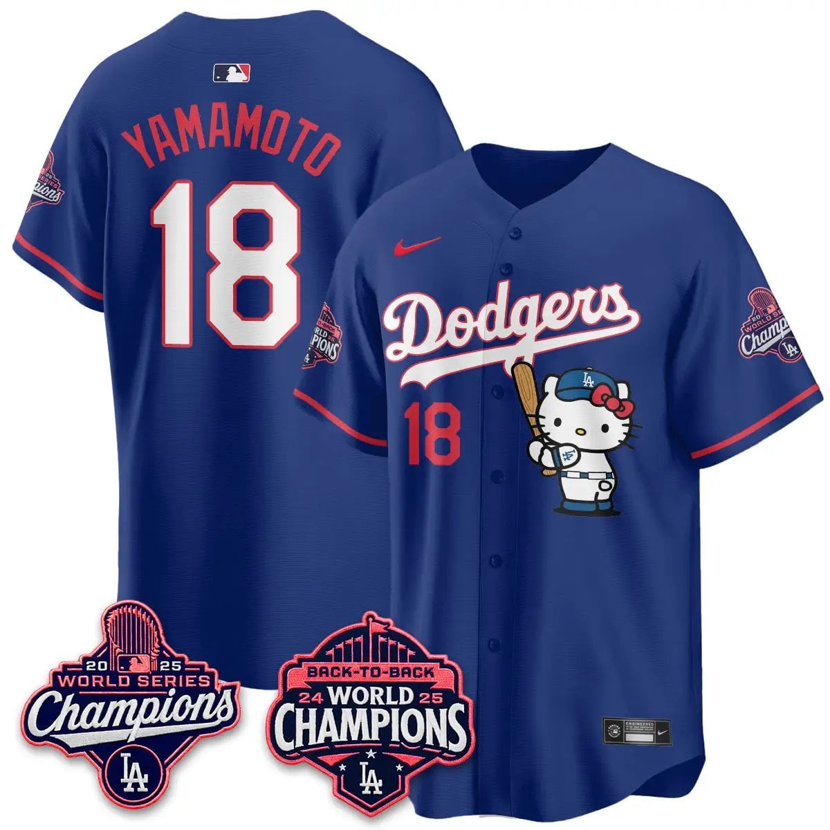 LAD x Hello Kitty Night 2026 Vapor Jersey - All Stitched by Los Angeles Dodgers