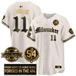 MIL Bob Uecker Patch Vapor Premier Limited Jersey - Gothic Edition - All Stitched by Milwaukee Brewers