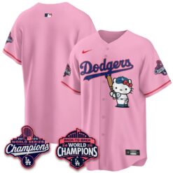 LAD x Hello Kitty Night 2026 Vapor White Jersey - All Stitched by Los Angeles Dodgers