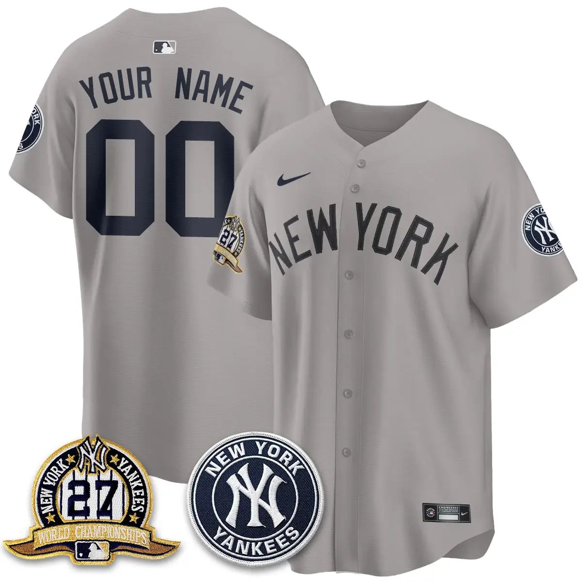 New York Yankees Alternate Custom Jersey - All Stitched by New York Yankees