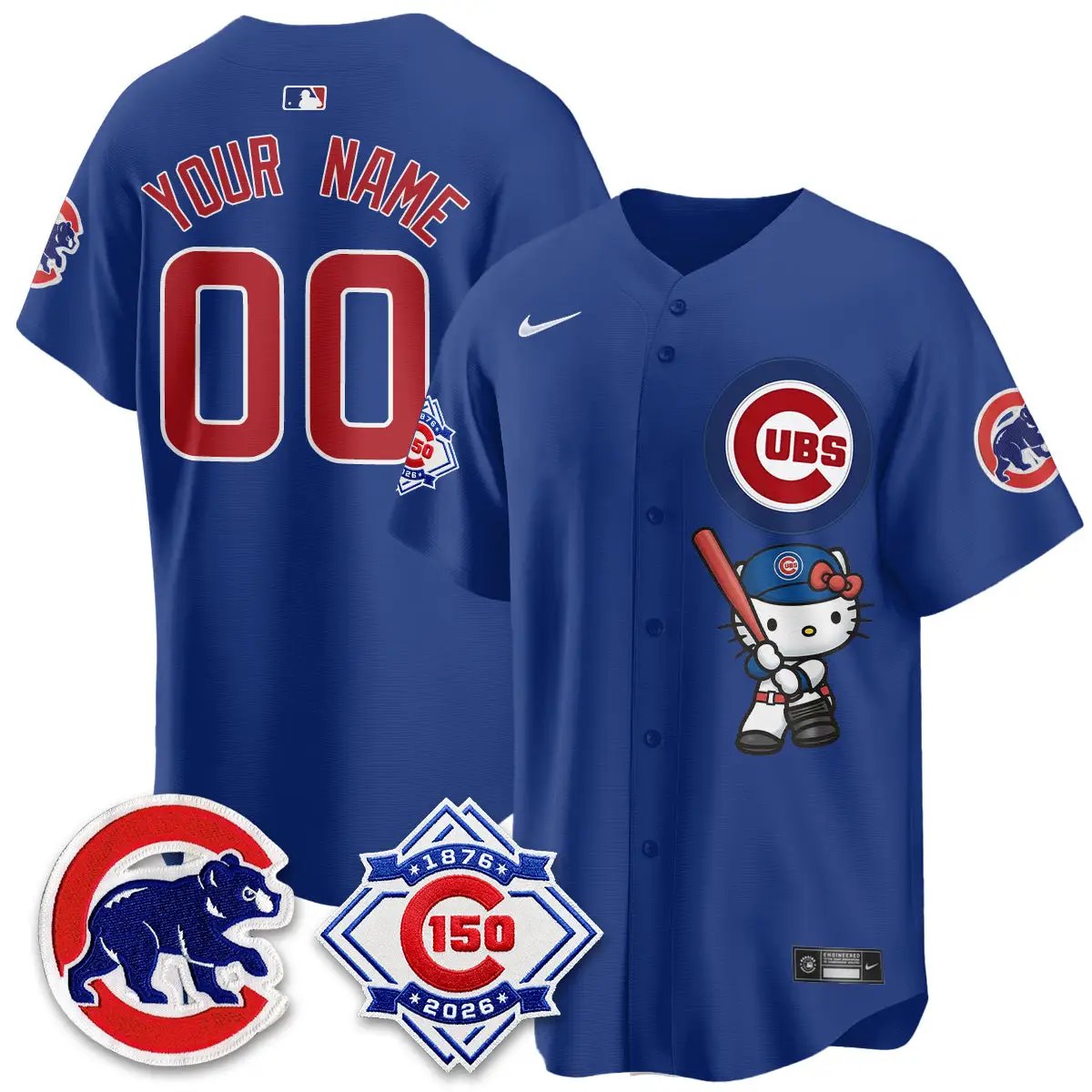 Chicago Cubs x Meow KT Vapor Premier Limited Custom Jersey - All Stitched by Chicago Cubs