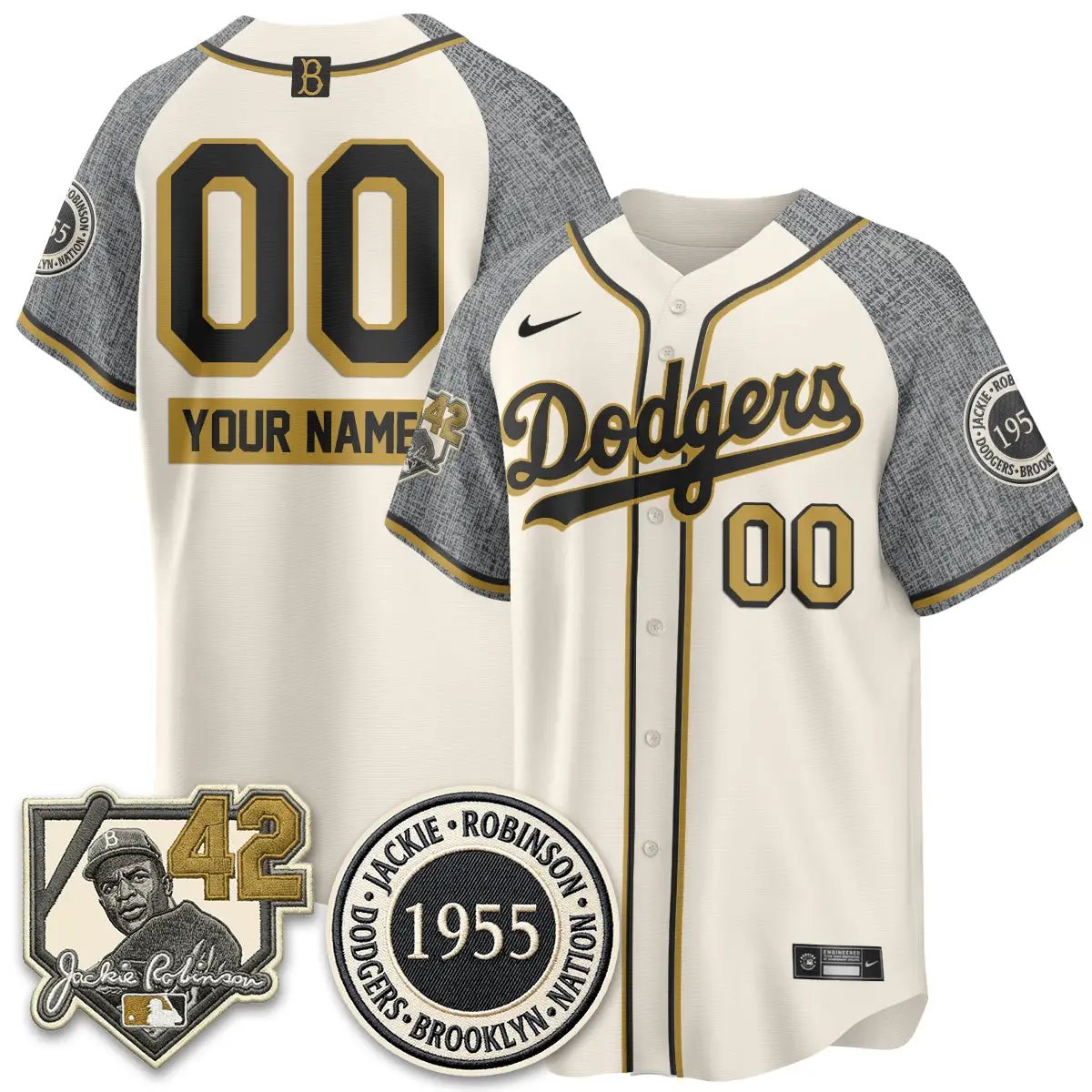 LAD 2026 New Era Jackie Robinson Vapor Limited Custom Jersey - All Stitched by Los Angeles Dodgers