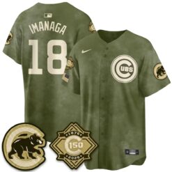 Chicago Cubs New Era Olive 2026 Armed Forces Day Jersey -All Stitched by Chicago Cubs