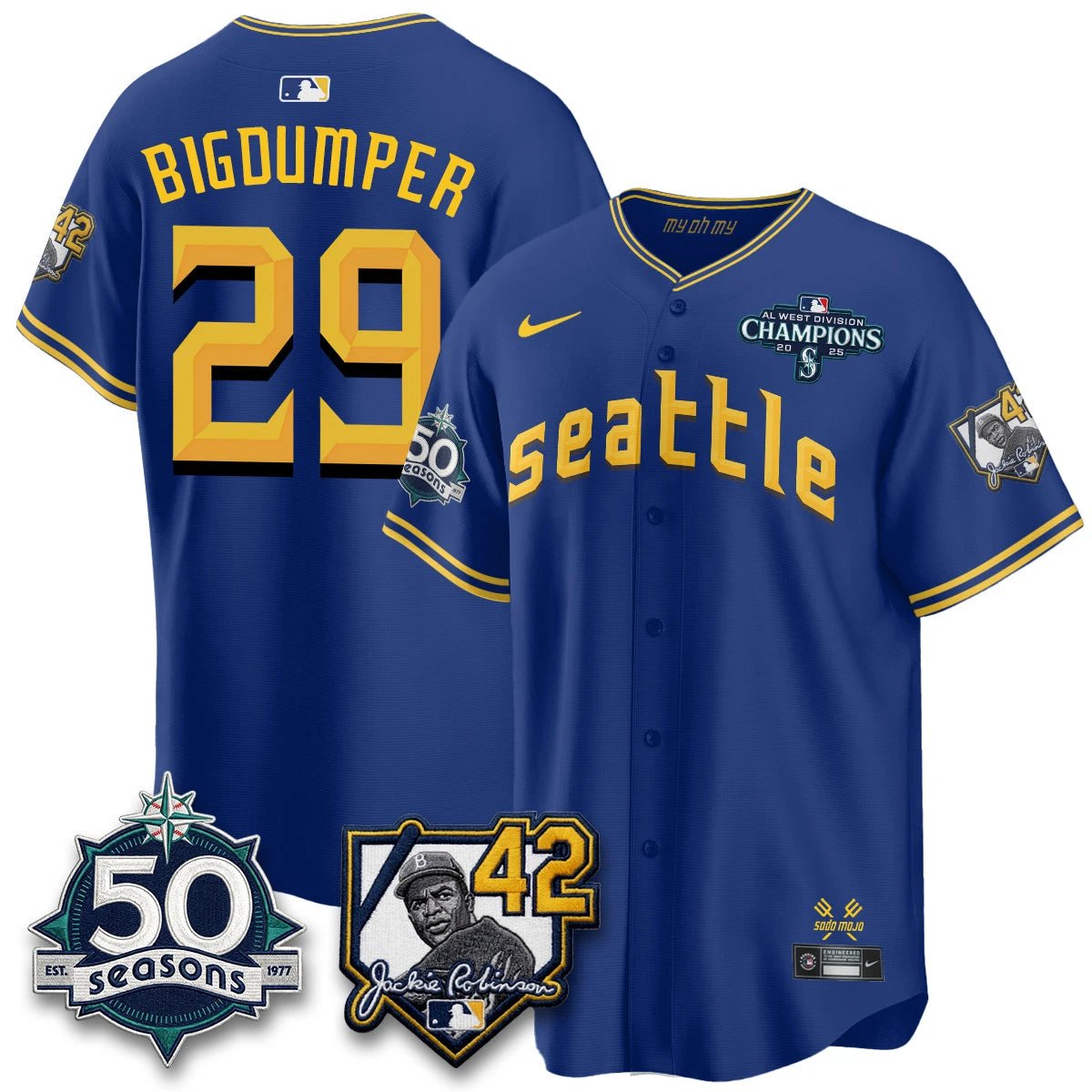 SEA 2026 Jackie Robinson New Era Vapor Limited Jersey - All Stitched by Seattle Mariners