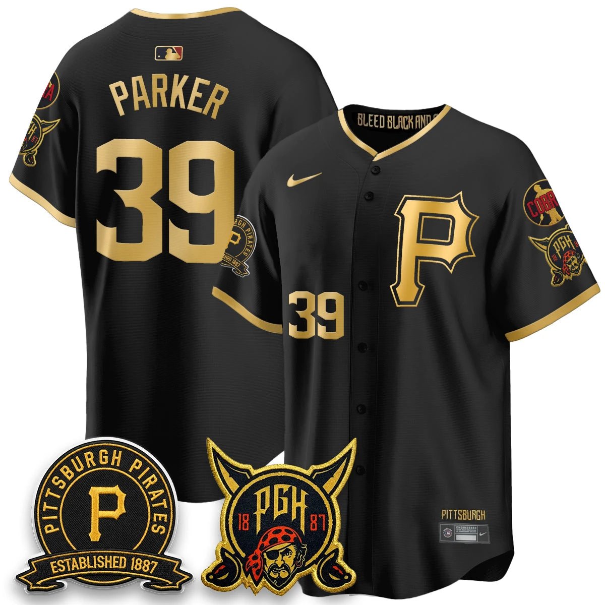 Pittsburgh Pirates Vapor Limited Jersey - Cobra & Est 1887 Patch - All Stitched by Pittsburgh Pirates