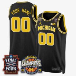 Michigan Wolverines Basketball National Champions Big Text Limited Vapor Custom Jersey - All Stitched by Michigan Wolverines