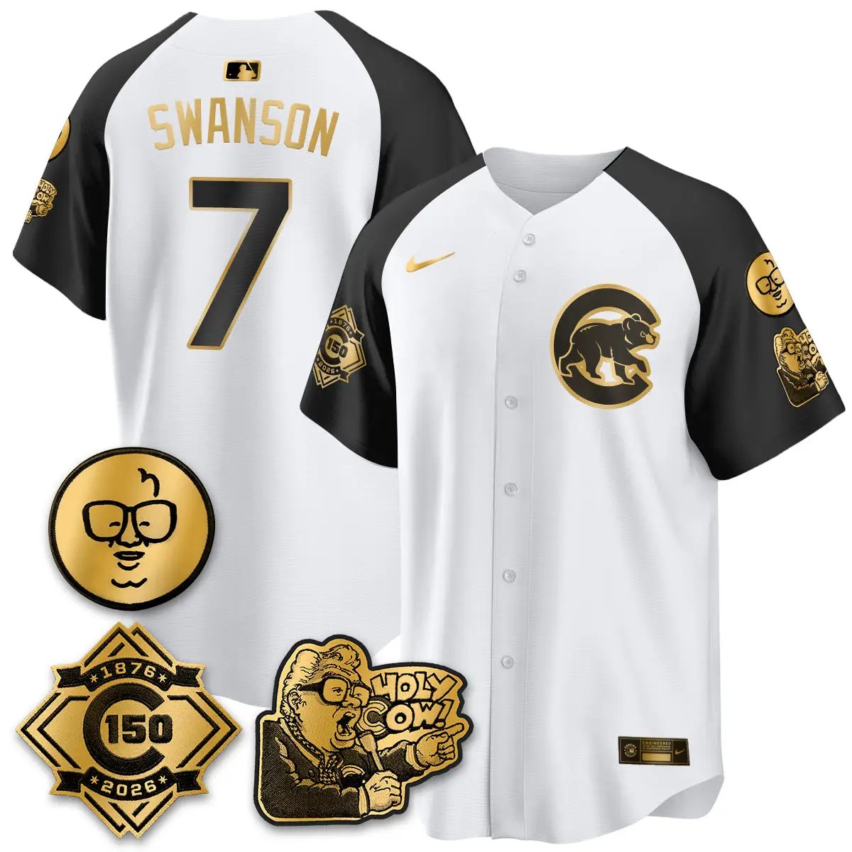 CHC 150th Anniversary Harry Caray Holy Cow Vapor Premier Limited Jersey - All Stitched V3 by Chicago Cubs