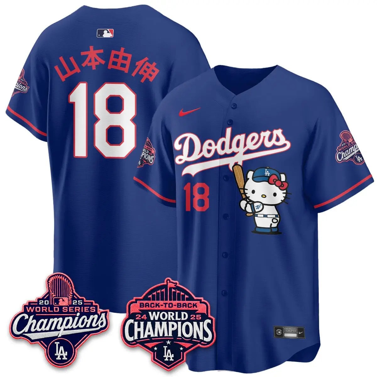LAD x Hello Kitty Night 2026 Vapor Jersey - All Stitched by Los Angeles Dodgers