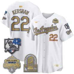 Los Angeles Dodgers 2026 New Era Gold Collection Vapor Limited Jersey - B2B Champs - All Stitched by Los Angeles Dodgers