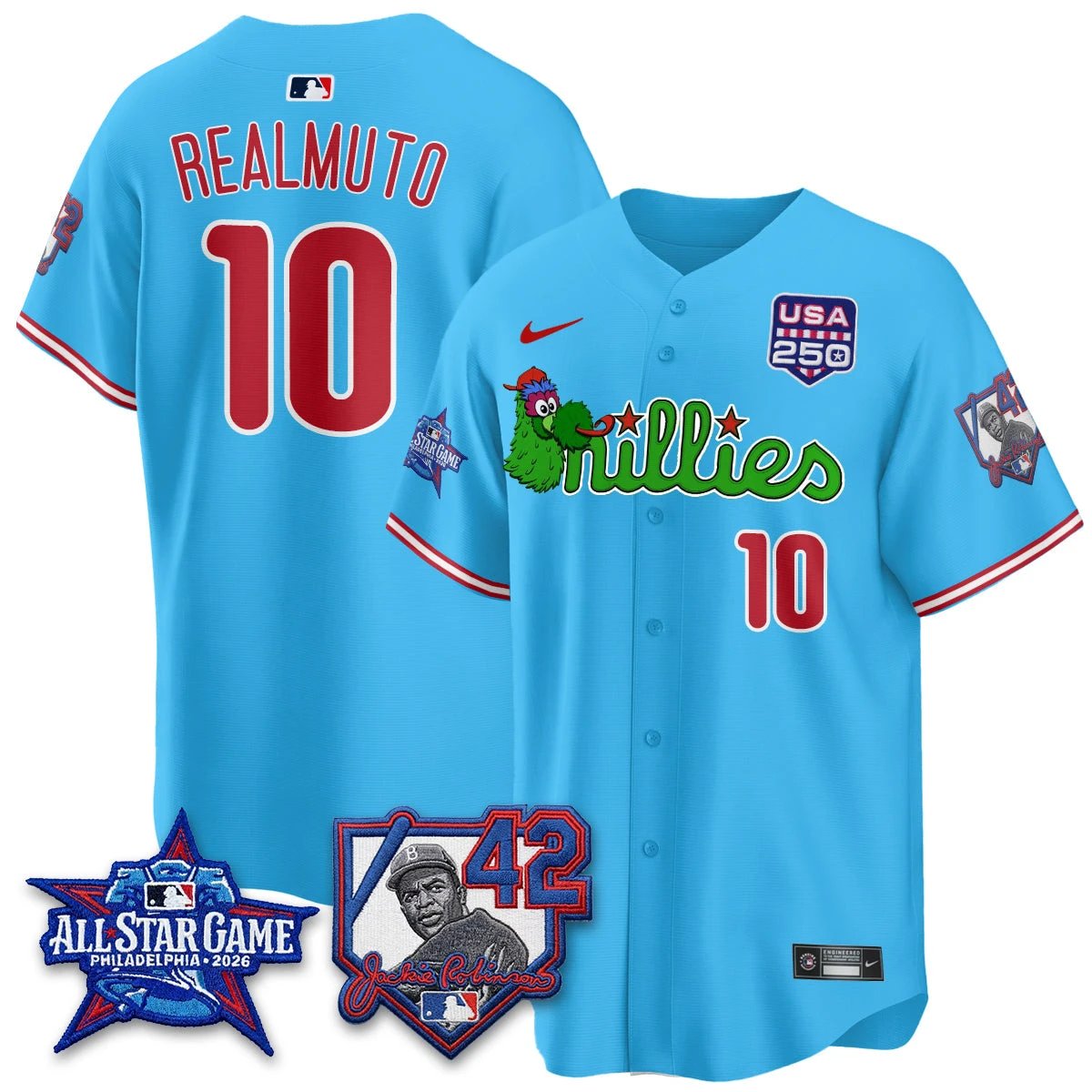 Philadelphia Phillies Phanatic 2026 New Era & 250th USA Vapor Limited Jersey - All Star Game - All Stitched by Philadelphia Phillies