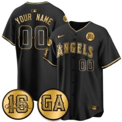 LAA Garret Anderson Tribute Patch Vapor Custom Jersey - All Stitched V2 by Los Angeles Angels