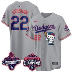 LAD x Hello Kitty Night 2026 Vapor White Jersey - All Stitched by Los Angeles Dodgers