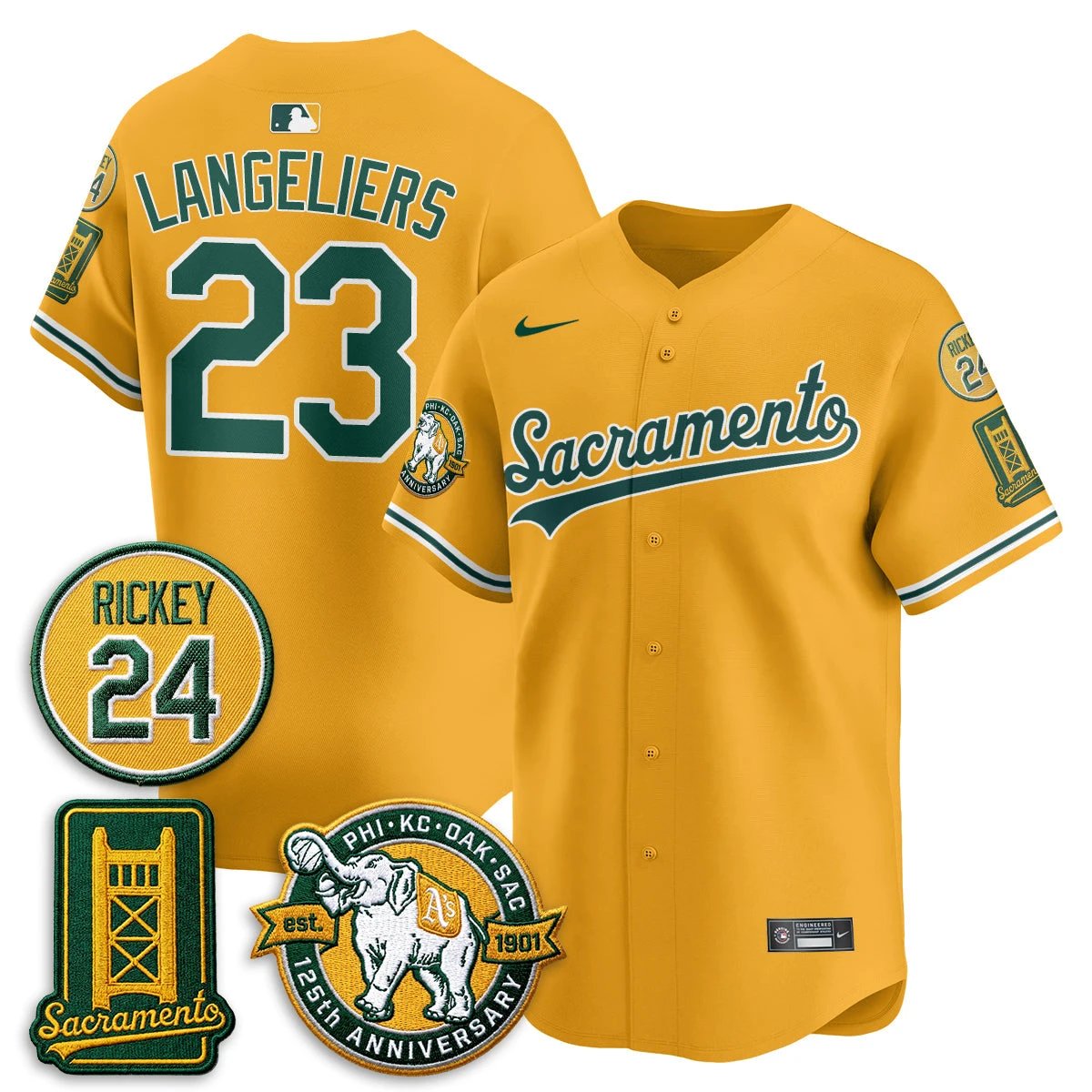 Oakland Athletics 2026 Alternate Sacramento - Celebrating 125 Years - Limited Vapor Jersey - All Stitched by Oakland Athletics