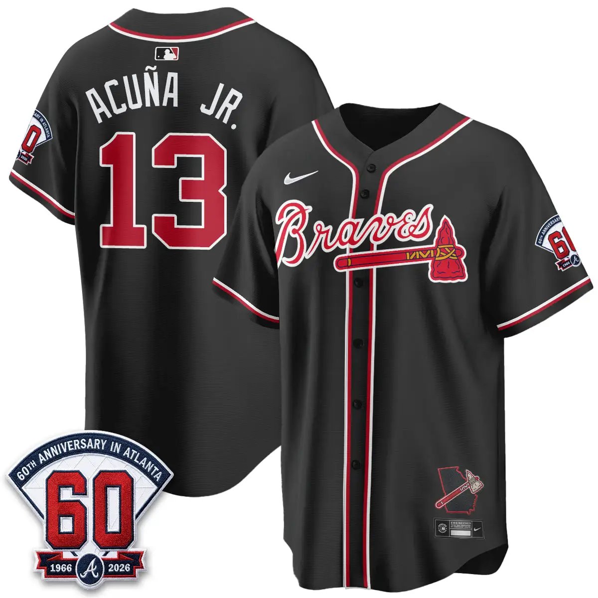 Atlanta Braves 2026 Black Out Style Vapor Limited Jersey - All Stitched by Atlanta Braves