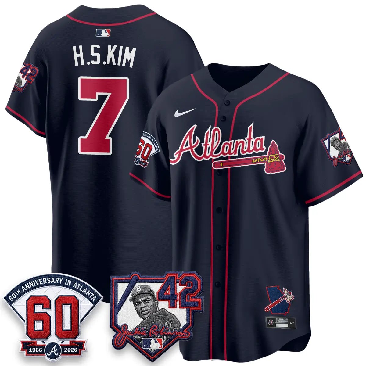 ATL 2026 Jackie Robinson Day Vapor Limited Red Jersey - All Stitched by Atlanta Braves