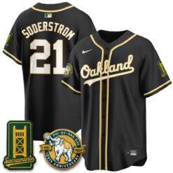 Oakland Athletics 2026 Black Out Style - Celebrating 125 Years - Limited Vapor Jersey - All Stitched by Oakland Athletics