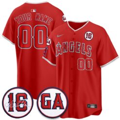 LAA Garret Anderson Tribute Patch Vapor Custom Jersey - All Stitched V1 by Los Angeles Angels