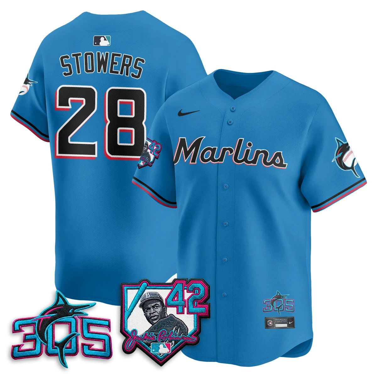MIA 2026 Jackie Robinson New Era Vapor Limited Jersey - All Stitched by Miami Marlins