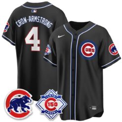 Chicago Cubs 150th Anniversary Black Out Style Vapor Premier Limited Jersey - All Stitched by Chicago Cubs