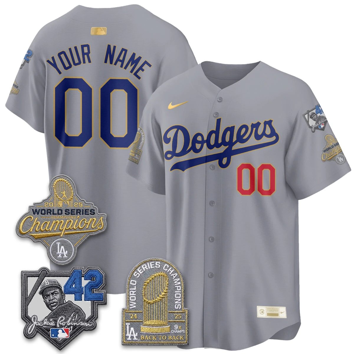 LAD 2026 Jackie Robinson New Era Vapor Custom Limited Jersey - All Stitched by Los Angeles Dodgers
