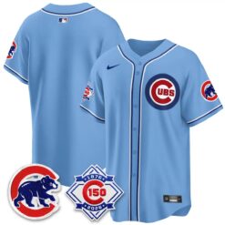 Chicago Cubs 150th Anniversary Black Out Style Vapor Premier Limited Jersey - All Stitched by Chicago Cubs