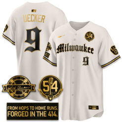MIL Bob Uecker Patch Vapor Premier Limited Jersey - Gothic Edition - All Stitched by Milwaukee Brewers