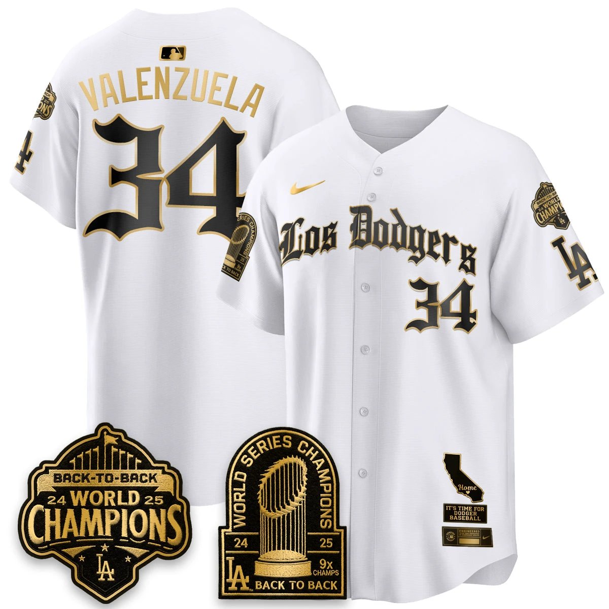 Los Angeles Dodgers World Series Champions Vapor Premier Limited Gothic Edition Jersey - All Stitched by Los Angeles Dodgers