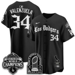 Los Angeles Dodgers World Series Champions Vapor Premier Limited Gothic Edition Jersey - All Stitched by Los Angeles Dodgers