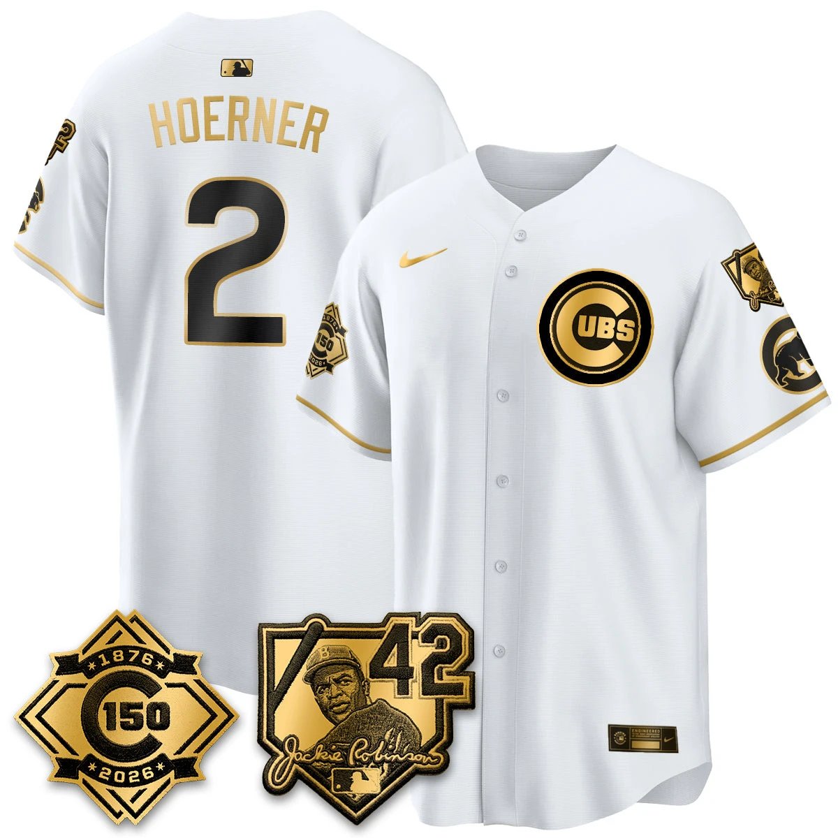 Chicago Cubs 150th Anniversary & Jackie Robinson Day Patch Vapor Premier Limited Jersey - All Stitched by Chicago Cubs