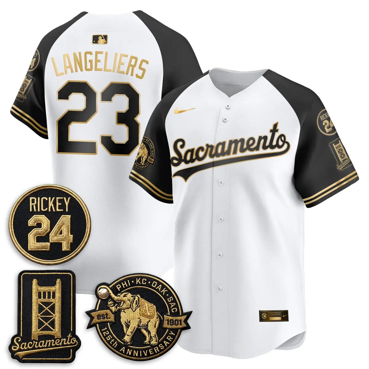 OAK 2026 Alternate Sacramento 125 Years Limited Vapor Gold Edition Jersey - All Stitched by Oakland Athletics