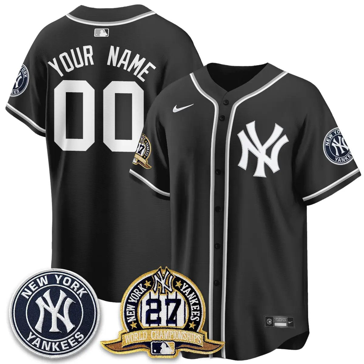 New York Yankees 2026 Black Out Style Vapor Limited Custom Jersey - All Stitched by New York Yankees