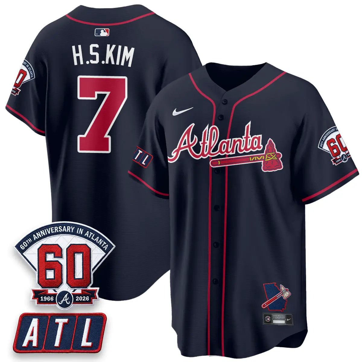 ATL 2026 60th Anniversary Vapor City Connect Limited Jersey - All Stitched by Atlanta Braves