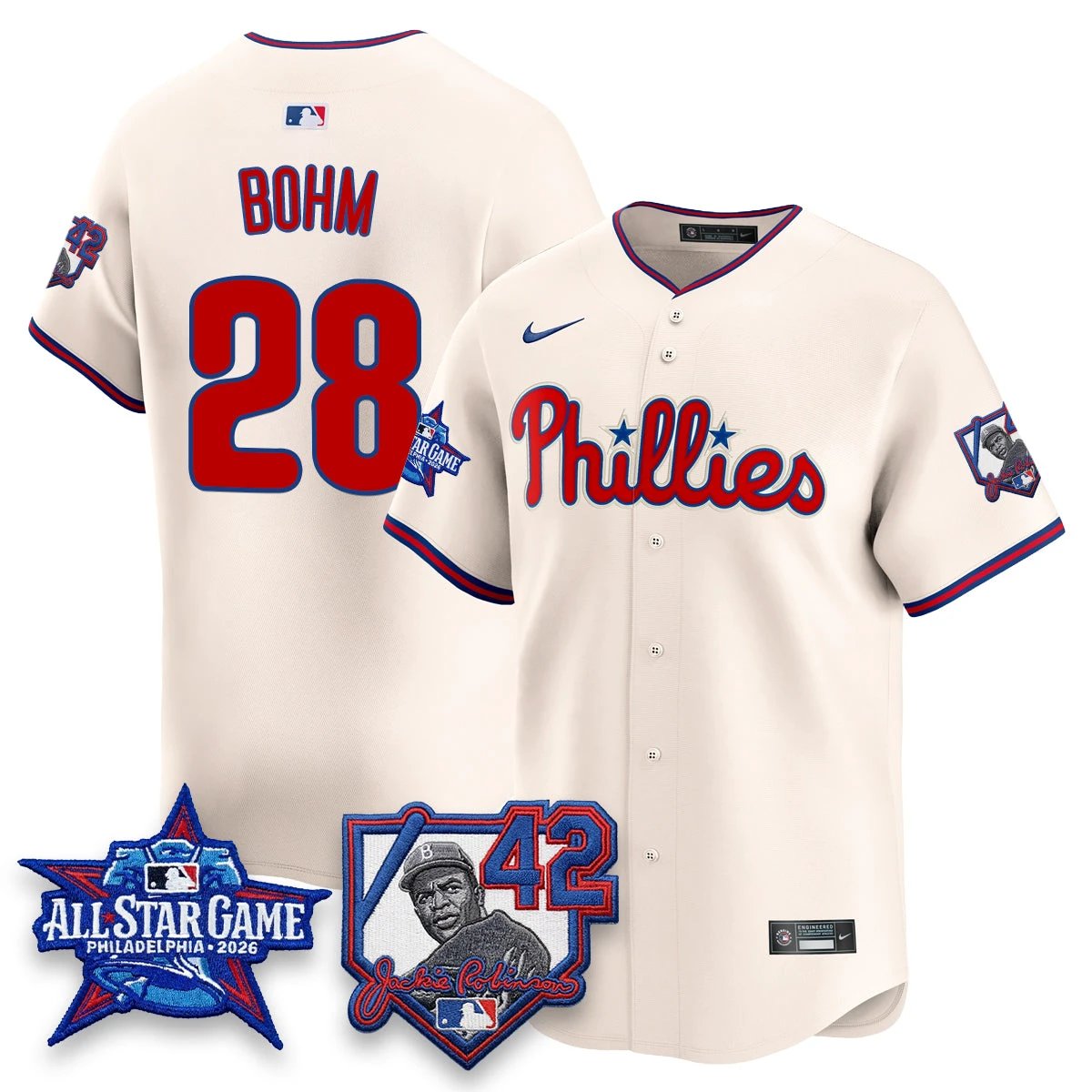 Philadelphia Phillies 2026 Jackie Robinson New Era - All Star Game Vapor Limited Jersey - All Stitched by Philadelphia Phillies