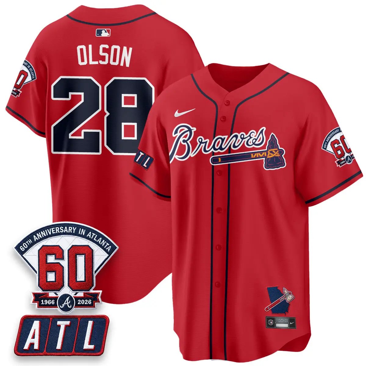 ATL 2026 60th Anniversary Vapor Limited Jersey - All Stitched by Atlanta Braves