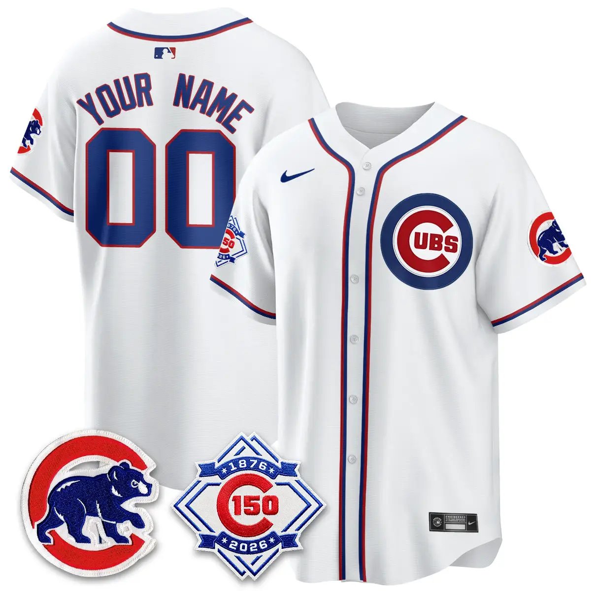 Chicago Cubs 150th Anniversary Black Out Style Vapor Premier Limited Custom Jersey - All Stitched by Chicago Cubs