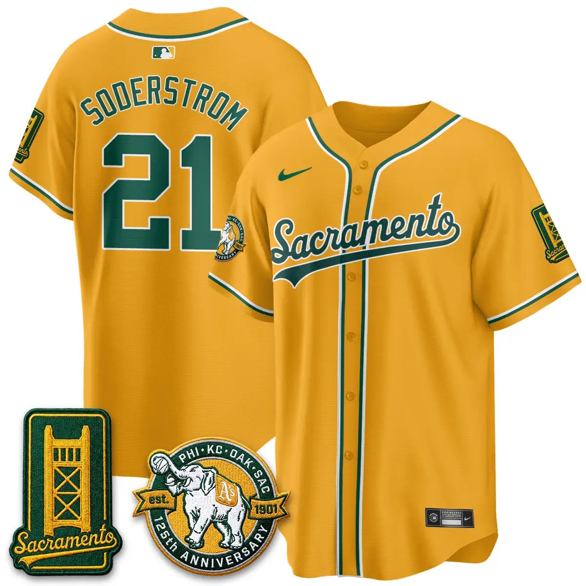Oakland Athletics 2026 Black Out Style - Celebrating 125 Years - Limited Vapor Jersey - All Stitched by Oakland Athletics