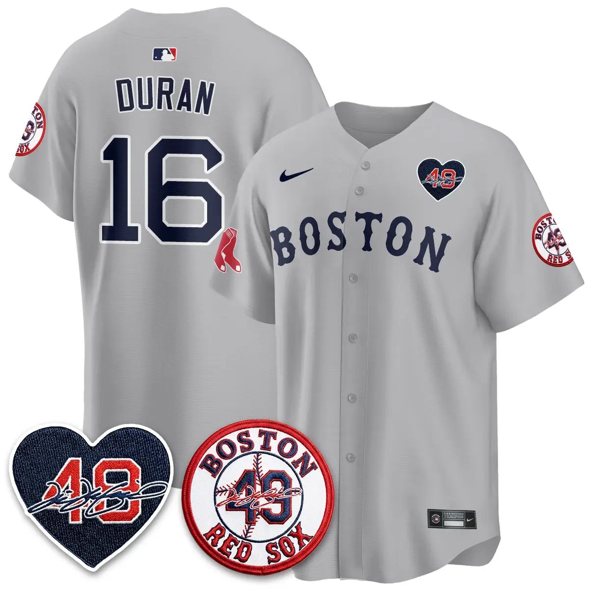 BOS Tim Wakefield Memorial Patch Vaper Premier Limited Gold Jersey - All Stitched by Boston Red Sox