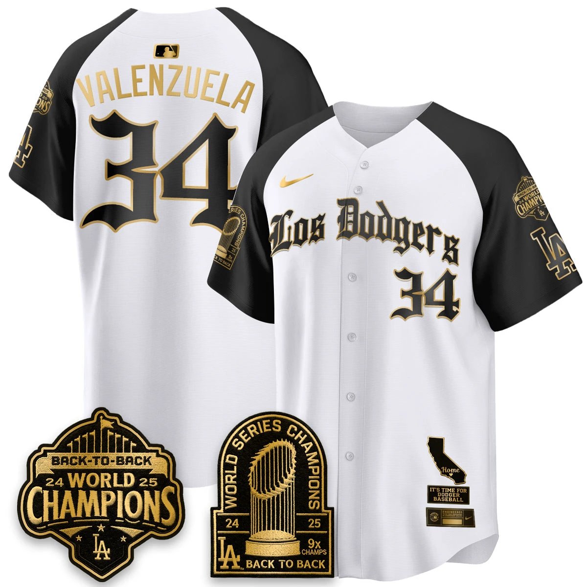 Los Angeles Dodgers World Series Champions Vapor Premier Limited Gothic Edition Jersey - All Stitched by Los Angeles Dodgers