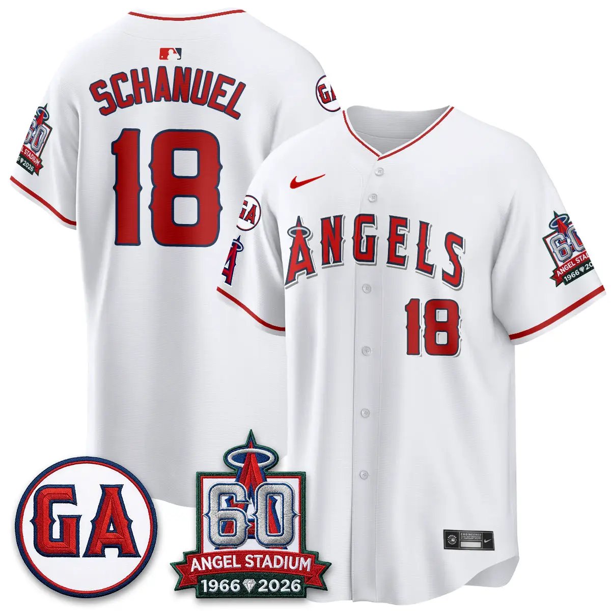 LAA 60th Anniversary Vapor Jersey - All Stitched V3 by Los Angeles Angels