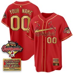 St. Louis Cardinals Springfield's Championship Gold Limited Custom Jerseys - All Stitched by St. Louis Cardinals