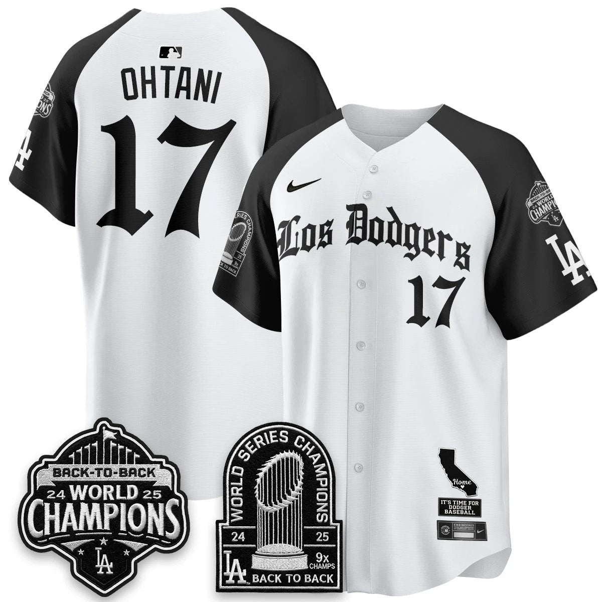Los Angeles Dodgers World Series Champions Vapor Premier Limited Gothic Edition Jersey - All Stitched by Los Angeles Dodgers