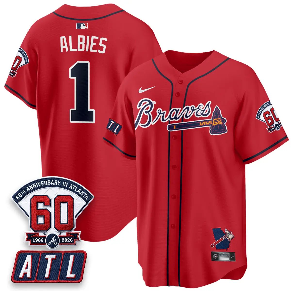 ATL 2026 60th Anniversary Vapor Limited Jersey - All Stitched by Atlanta Braves