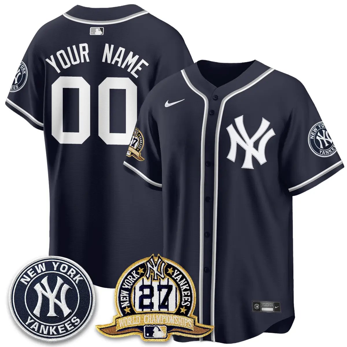 New York Yankees 2026 Black Out Style Vapor Limited Custom Jersey - All Stitched by New York Yankees