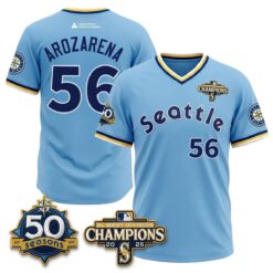 SEA 50th Anniversary Throwback Limited Jersey - All Stitched by Seattle Mariners