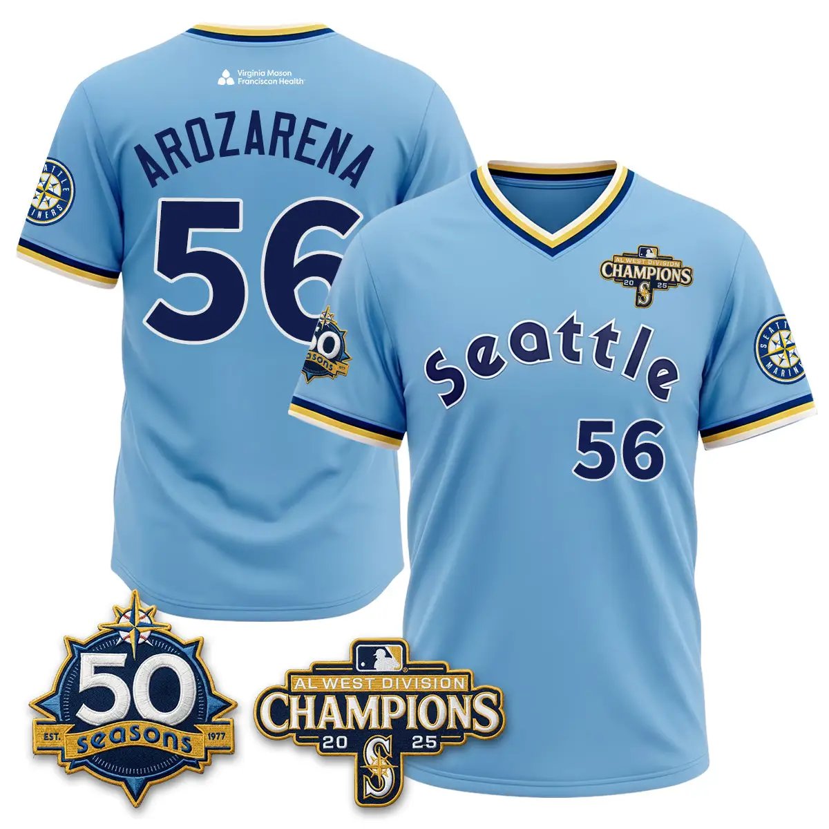 SEA 50th Anniversary Throwback Limited Jersey - All Stitched by Seattle Mariners