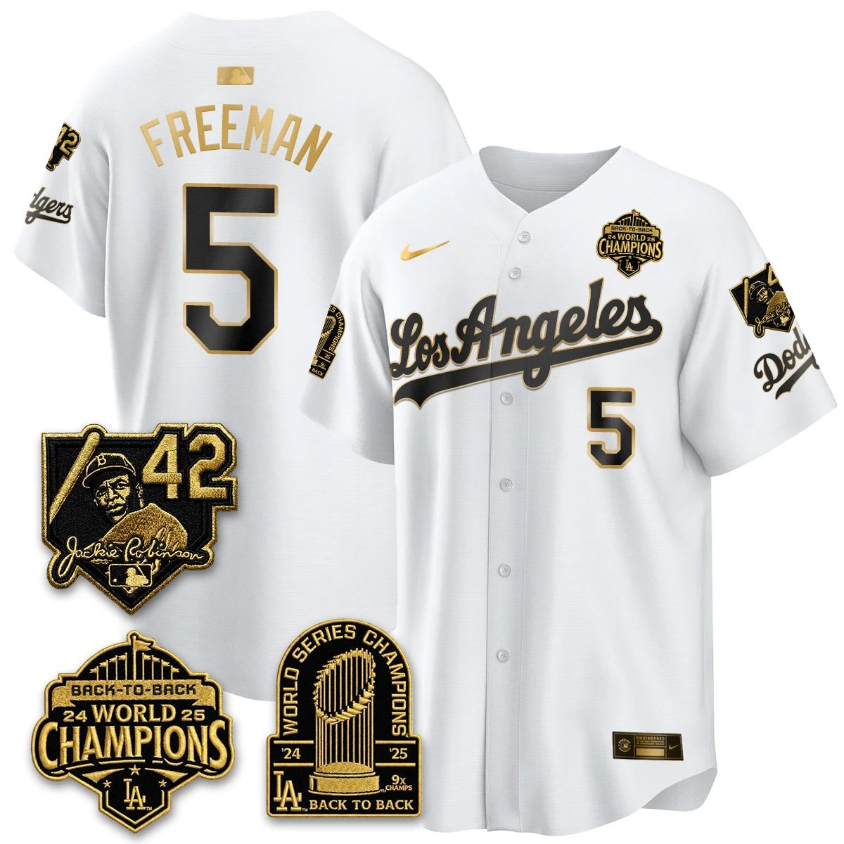 Los Angeles Dodgers 2026 New Era Gold Collection Vapor Limited Jersey - B2B Champs - All Stitched by Los Angeles Dodgers