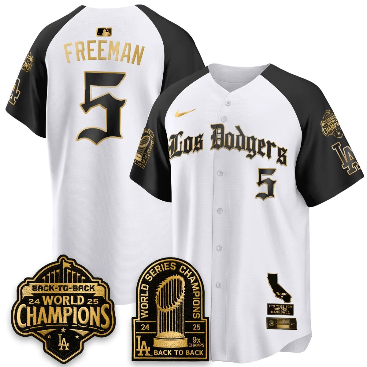 Los Angeles Dodgers World Series Champions Vapor Premier Limited Gothic Edition Jersey - All Stitched by Los Angeles Dodgers
