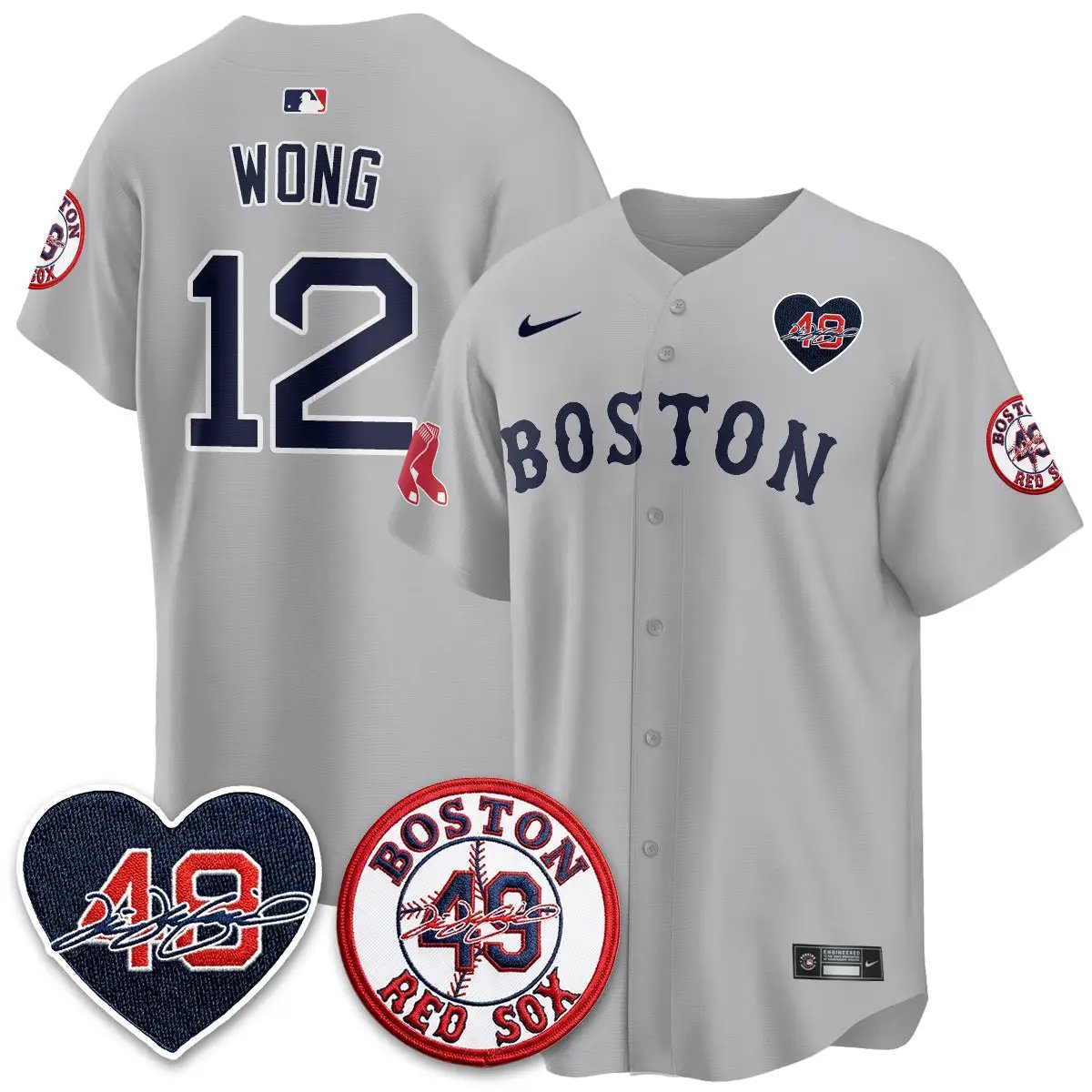 BOS Tim Wakefield Memorial Patch Vaper Premier Limited Red Jersey - All Stitched by Boston Red Sox